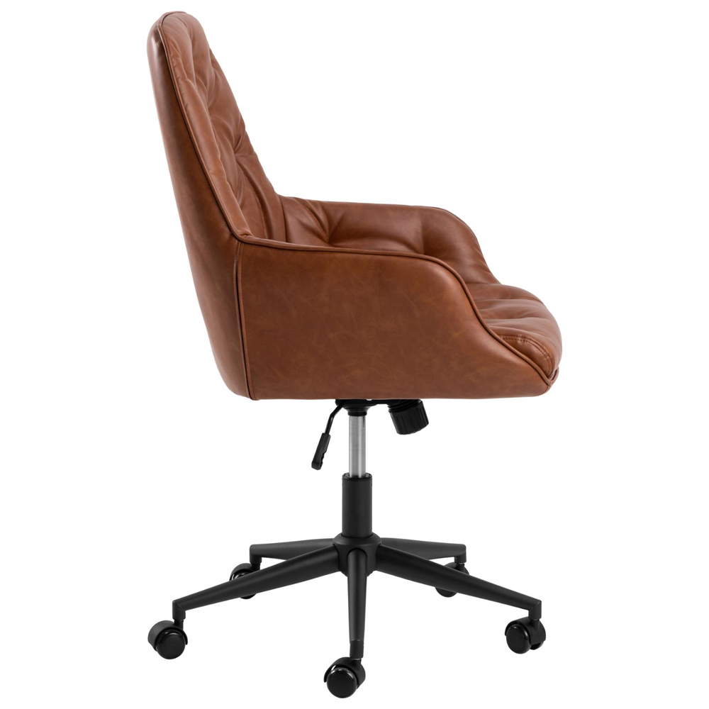 Elmont PU Leather Home And Office Chair In Brandy