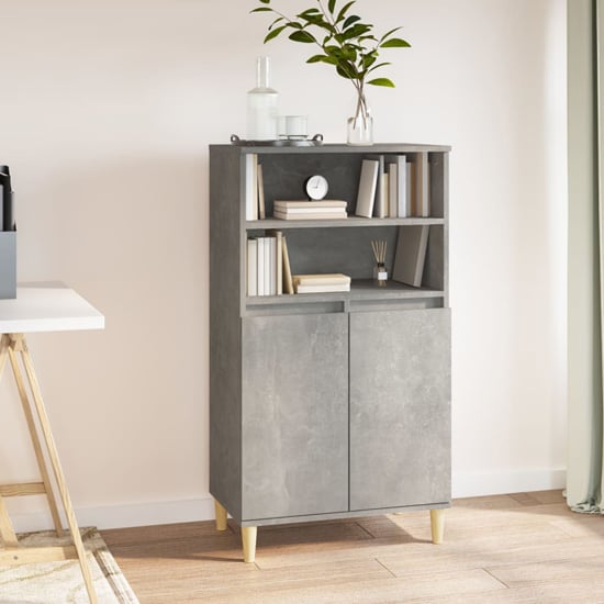 Photo of Elmont wooden sideboard with 2 doors in concrete effect