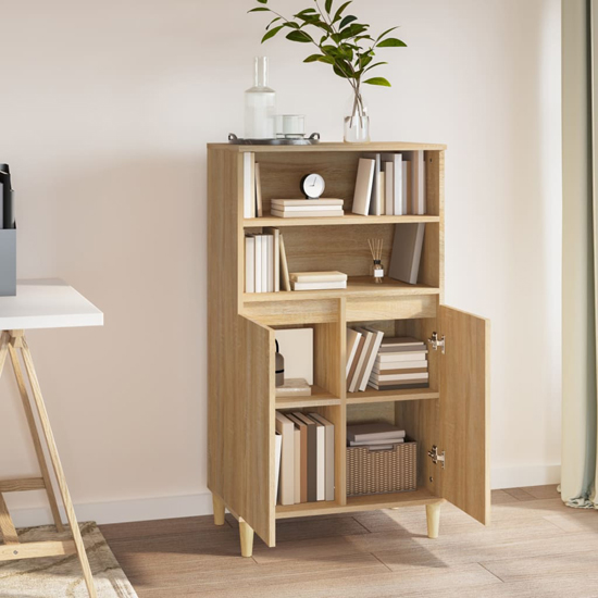 Elmont Wooden Sideboard With 2 Doors In Sonoma Oak