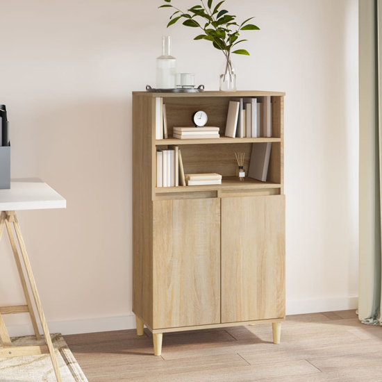 Elmont Wooden Sideboard With 2 Doors In Sonoma Oak