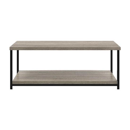 Ellicott Wooden Coffee Table With Undershelf In Grey Oak