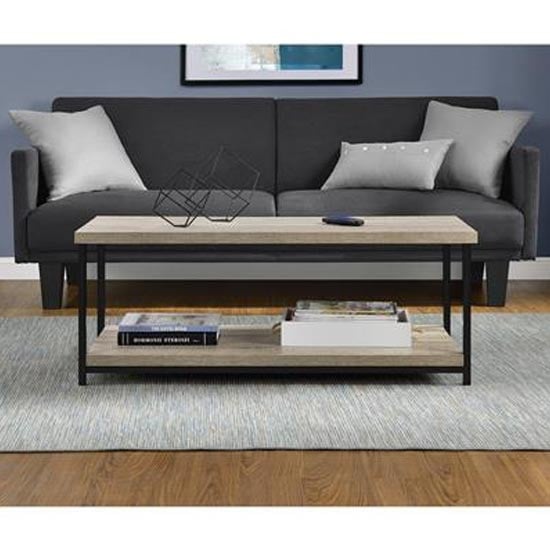 Photo of Ellicott wooden coffee table in distressed grey oak