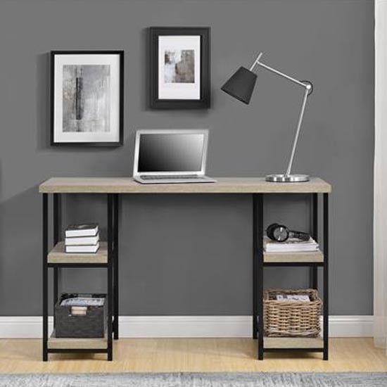 Photo of Ellicottville wooden laptop desk in distressed grey oak