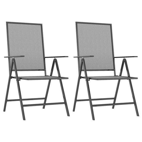 Elon Large Square Steel 3 Piece Garden Dining Set In Anthracite