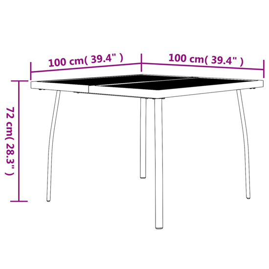 Elon Large Square Steel 3 Piece Garden Dining Set In Anthracite