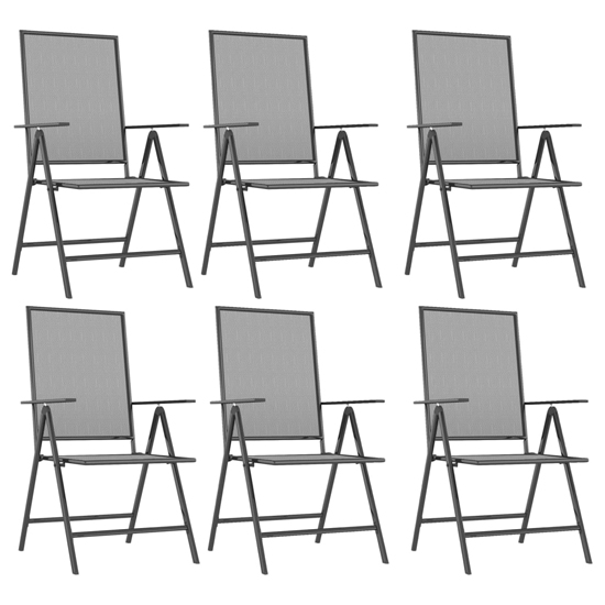 Elon Large Steel 7 Piece Garden Dining Set In Anthracite