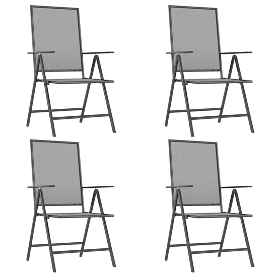 Elon Small Square Steel 5 Piece Garden Dining Set In Anthracite