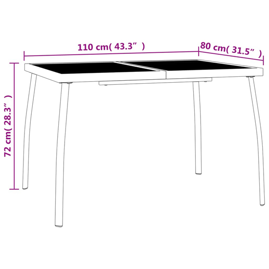 Elon Small Steel 3 Piece Garden Dining Set In Anthracite