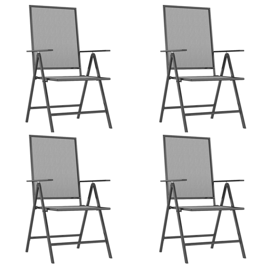 Elon Small Steel 5 Piece Garden Dining Set In Anthracite