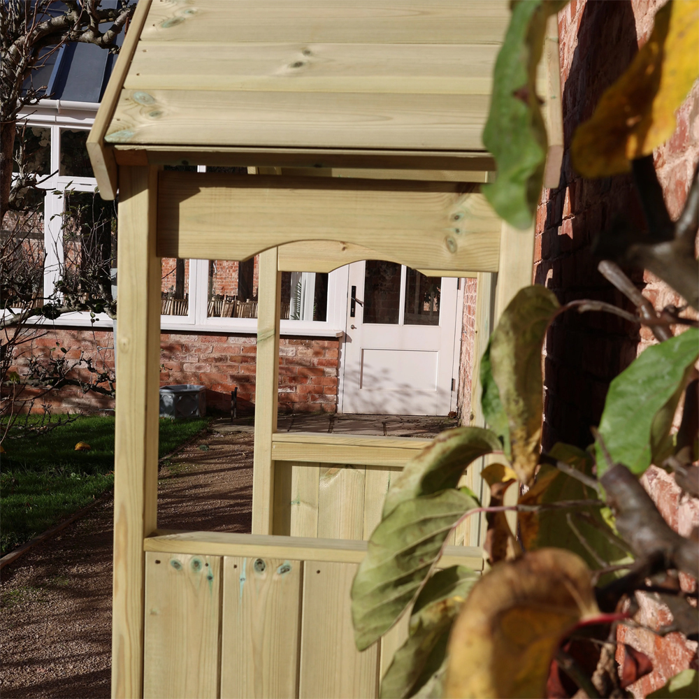 Eloro Garden Wooden 3 Seater Arbour with Storage in Natural