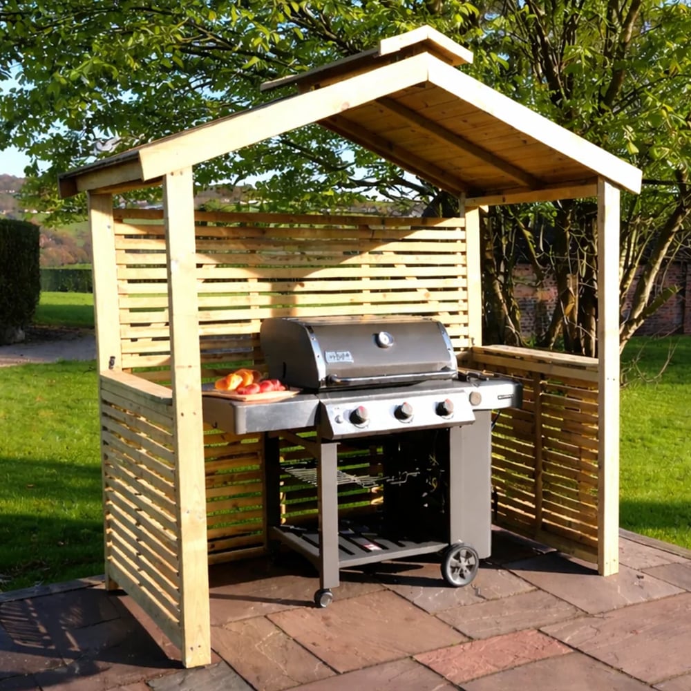 Eloro Outdoor Wooden BBQ Apex Arch In Natural