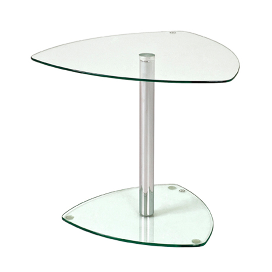 Eloy Clear Glass Side Table With Chrome Support