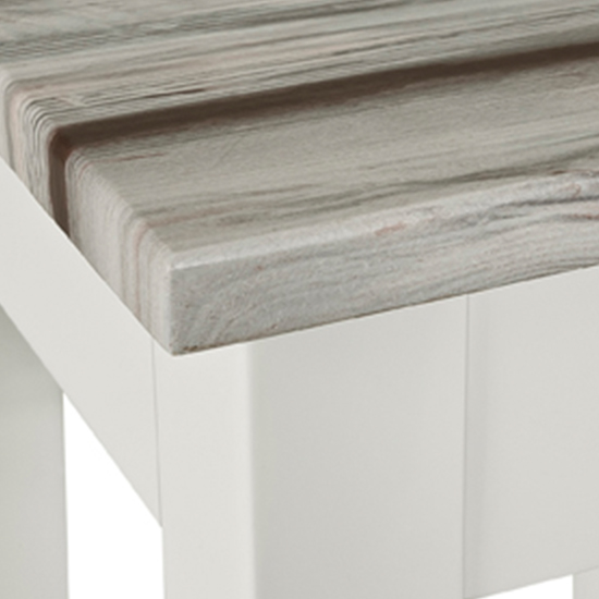 Eloy Large Wooden Side Table In White And Maritimo Pine
