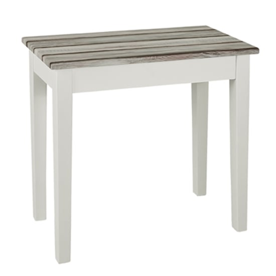 Read more about Eloy large wooden side table in white and maritimo pine
