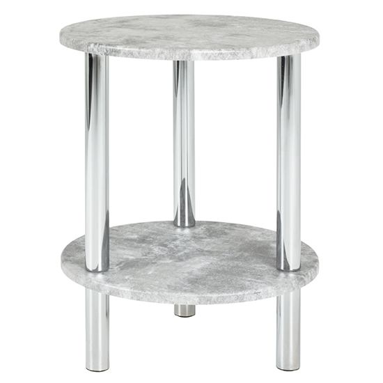 Eloy round wooden side table in concrete effect £49.95 gofurniture.co.uk