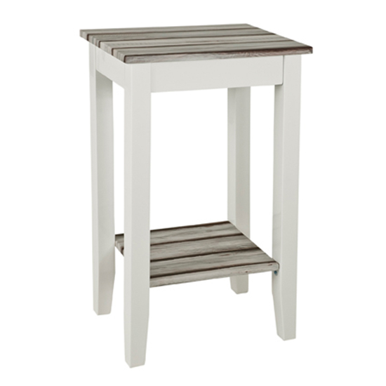 Eloy Wooden Side Table In White And Maritimo Pine
