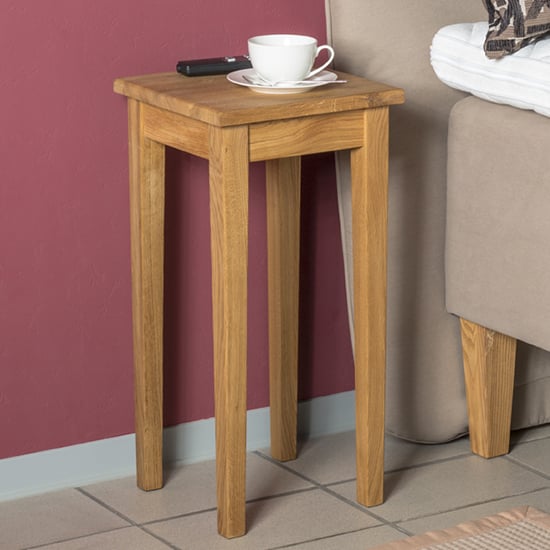 Eloy Square Wooden Side Table In Royal Oak