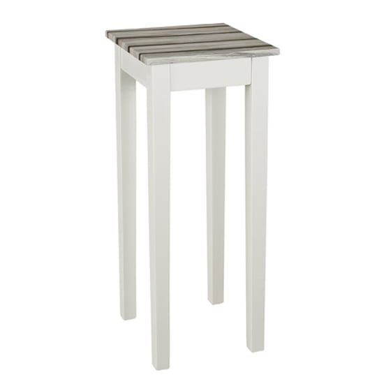 Eloy Tall Square Wooden Side Table In White And Maritimo Pine_1