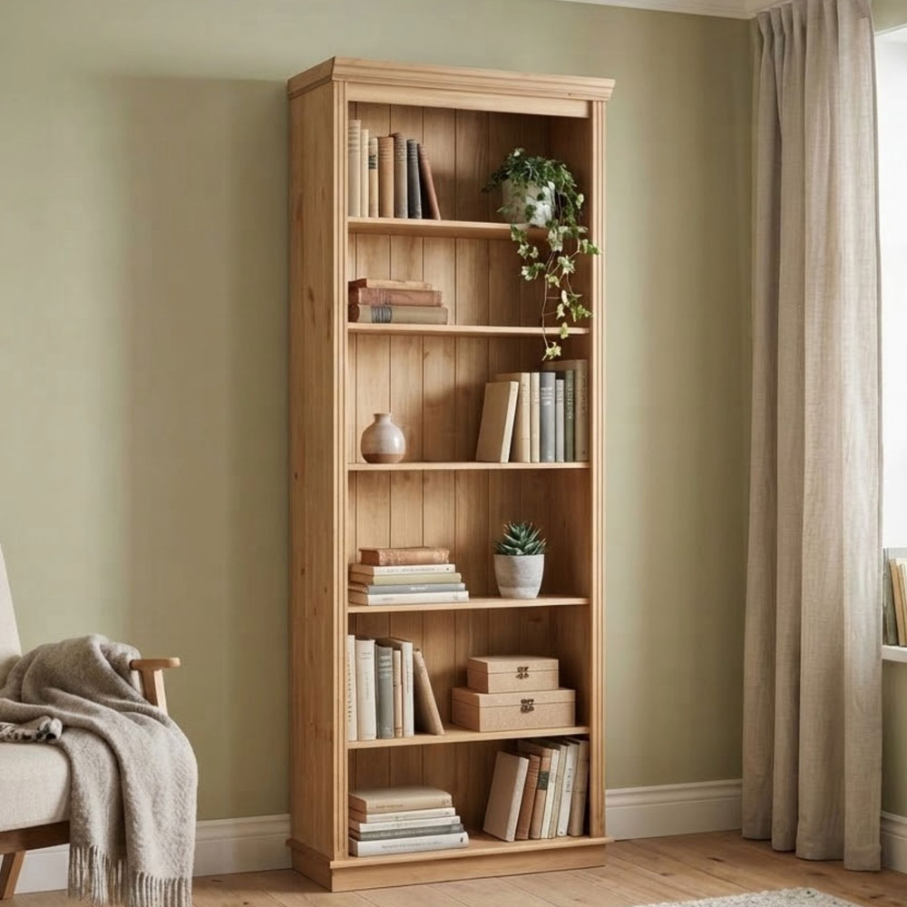Elrion Wooden Bookcase in Wax Nature