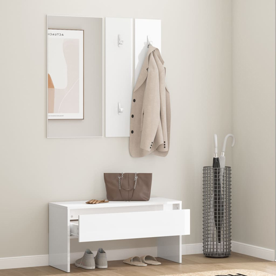 Elroy High Gloss Hallway Furniture Set In White_2
