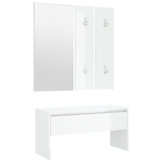 Elroy High Gloss Hallway Furniture Set In White_3