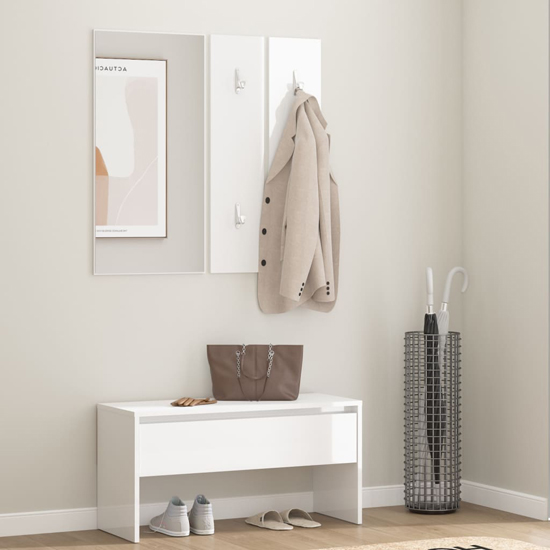 Read more about Elroy high gloss hallway furniture set in white