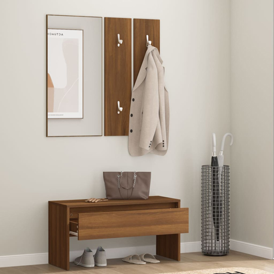 Elroy Wooden Hallway Furniture Set In Brown Oak_2