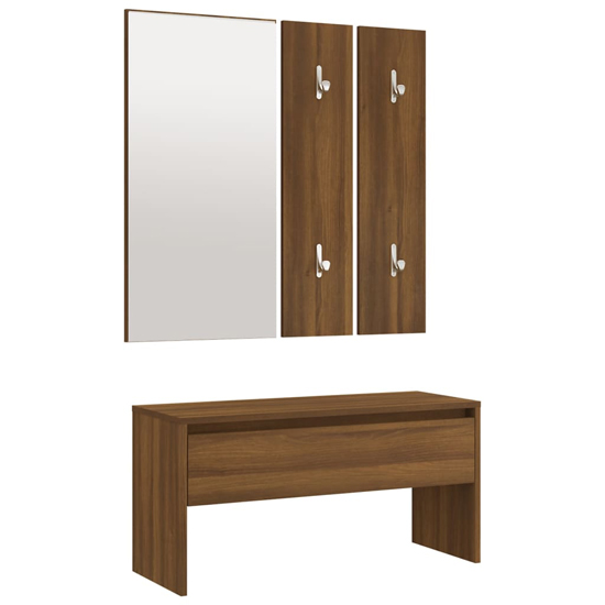 Elroy Wooden Hallway Furniture Set In Brown Oak_3