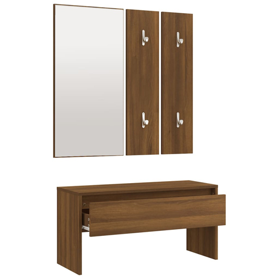 Elroy Wooden Hallway Furniture Set In Brown Oak_5
