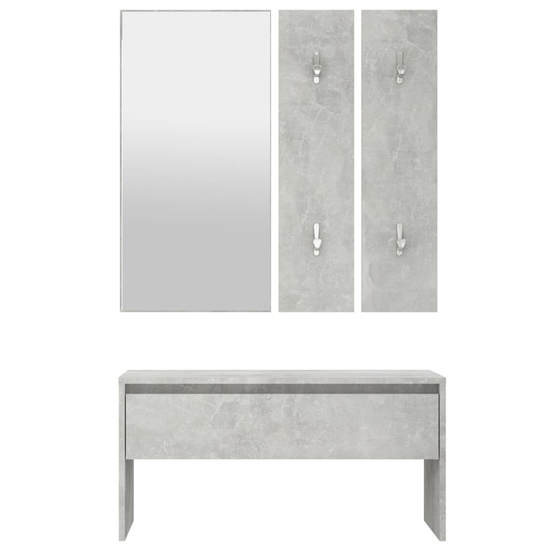 Elroy Wooden Hallway Furniture Set In Concrete Effect_4