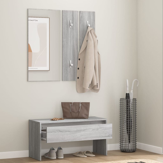 Elroy Wooden Hallway Furniture Set In Grey Sonoma Oak_2