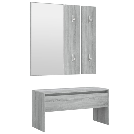Elroy Wooden Hallway Furniture Set In Grey Sonoma Oak_3