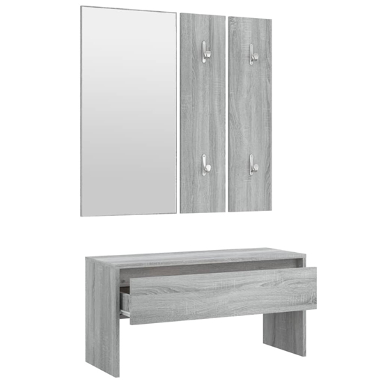 Elroy Wooden Hallway Furniture Set In Grey Sonoma Oak_4