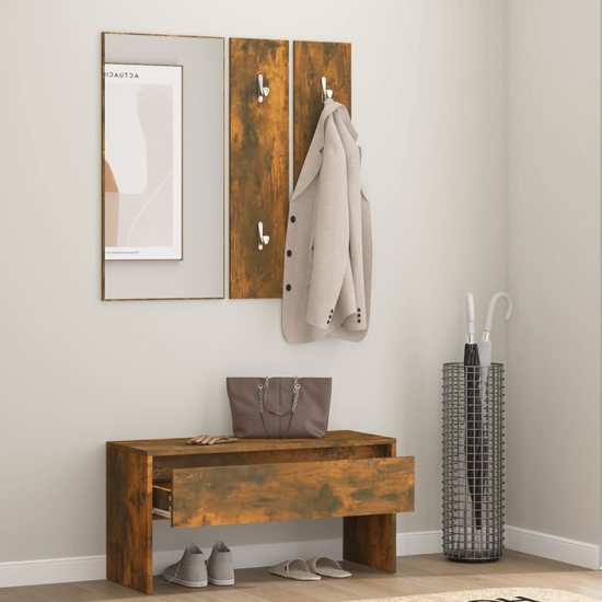 Elroy Wooden Hallway Furniture Set In Smoked Oak_2