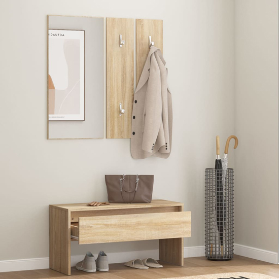 Elroy Wooden Hallway Furniture Set In Sonoma Oak_2