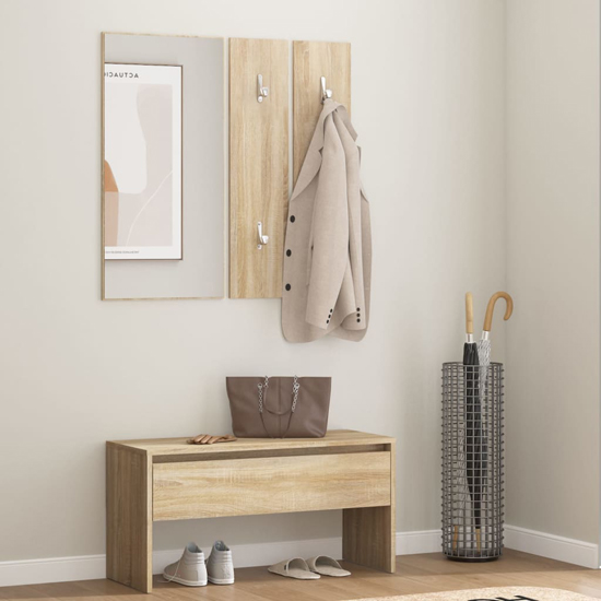 Product photograph of Elroy Wooden Hallway Furniture Set In Sonoma Oak from Furniture in Fashion