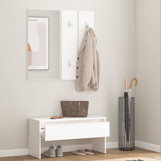 Elroy Wooden Hallway Furniture Set In White_2