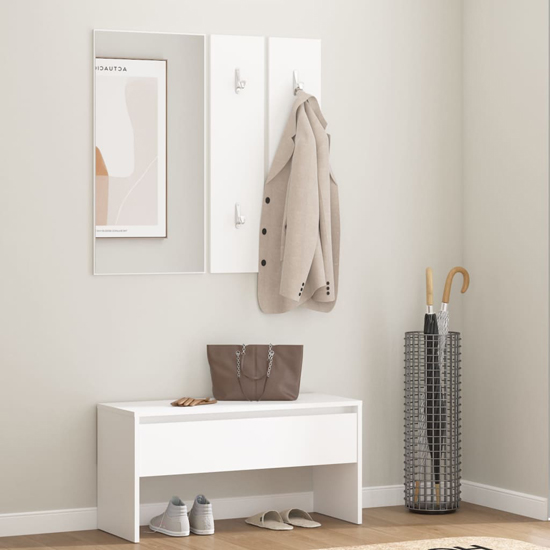 Elroy Wooden Hallway Furniture Set In White