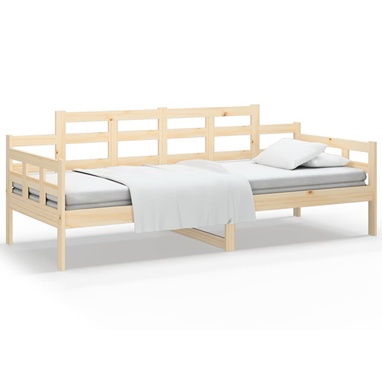 Elstan Solid Pine Wood Single Day Bed In Natural