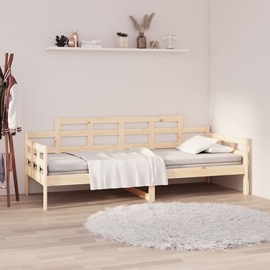 Product photograph of Elstan Solid Pine Wood Single Day Bed In Natural from Furniture in Fashion