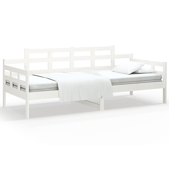 Elstan Solid Pine Wood Single Day Bed In White