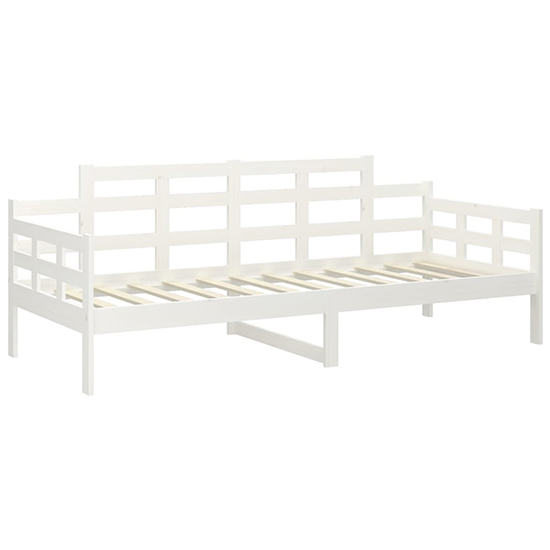 Elstan Solid Pine Wood Single Day Bed In White