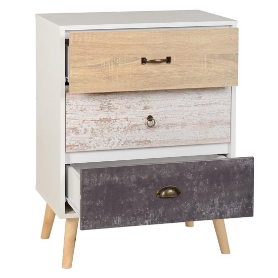 Noein Chest Of Drawers In White And Distressed Effect_2
