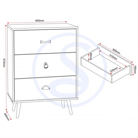 Noein Chest Of Drawers In White And Distressed Effect_5