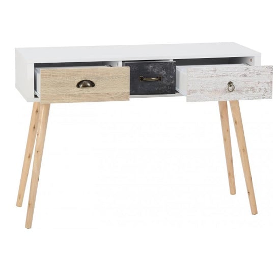 Noein Console Table In White And Distressed Effect_2