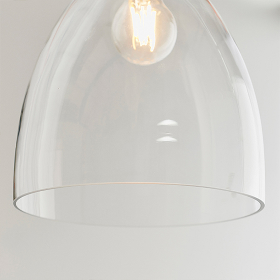 Elstow Glass Ceiling Pendant Light In Polished Chrome