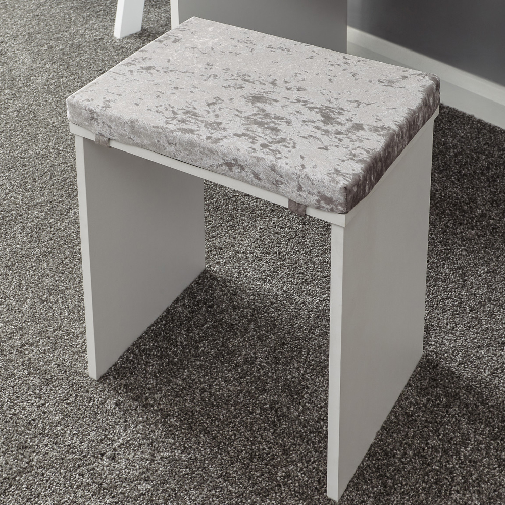Elstow Wooden Dressing Table Set In White And Grey