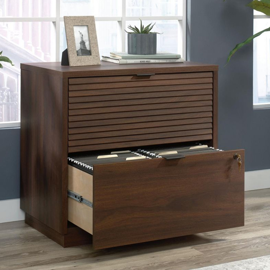 Elkton Wooden Office Cabinet With 2 Drawers In Spiced Mahogany