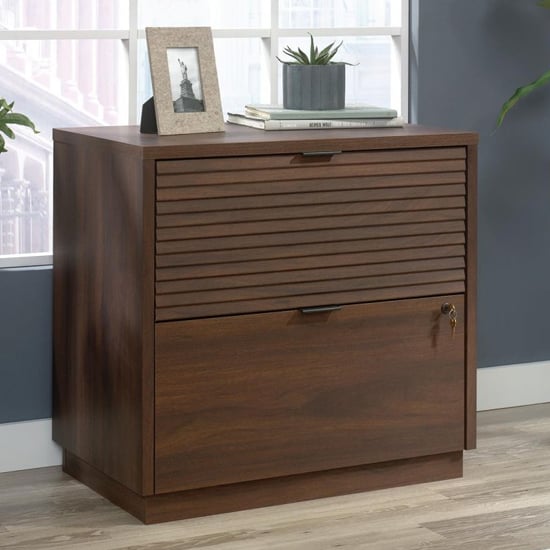 Photo of Elstree wooden filing cabinet with 2 drawers in spiced mahogany