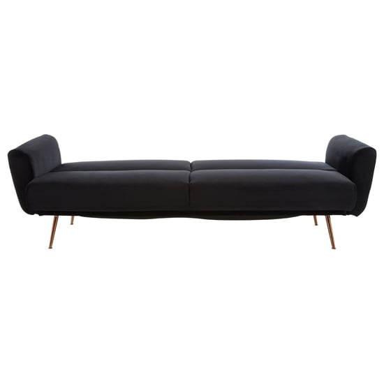 Eltanin Upholstered Velvet Sofa Bed With Gold Legs In Black_7